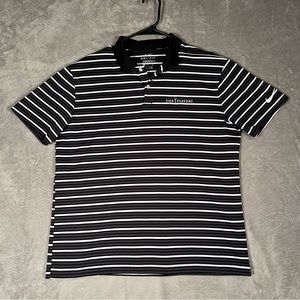 Nike Dri-Fit Victory TPC Golf Polo Shirt Men’s Medium Gray Striped Shirt